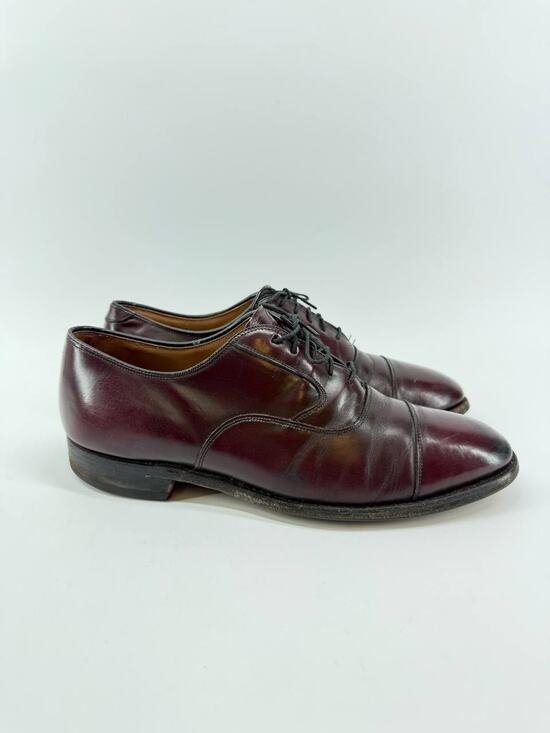 Unbranded Other - Men’s Burgundy Leather Cap Toe Oxford Dress Shoes Size 6 Made in Italy